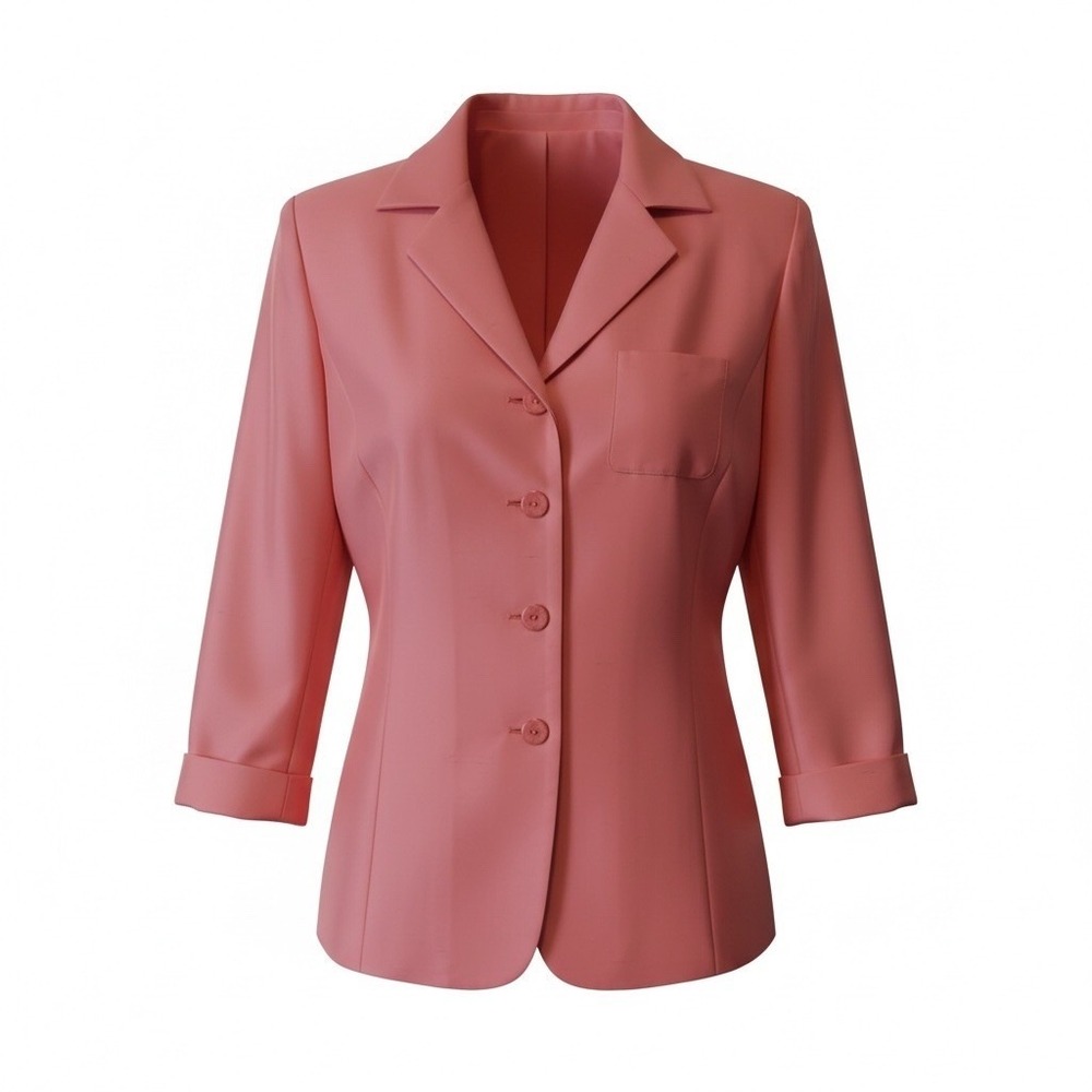 Travis Ayers Blazer Womens 10 Pink Fair Silk 3/4 Sleeve Button Professional